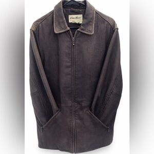 Eddie Bauer Women’s Genuine Leather Jacket Brown Medium